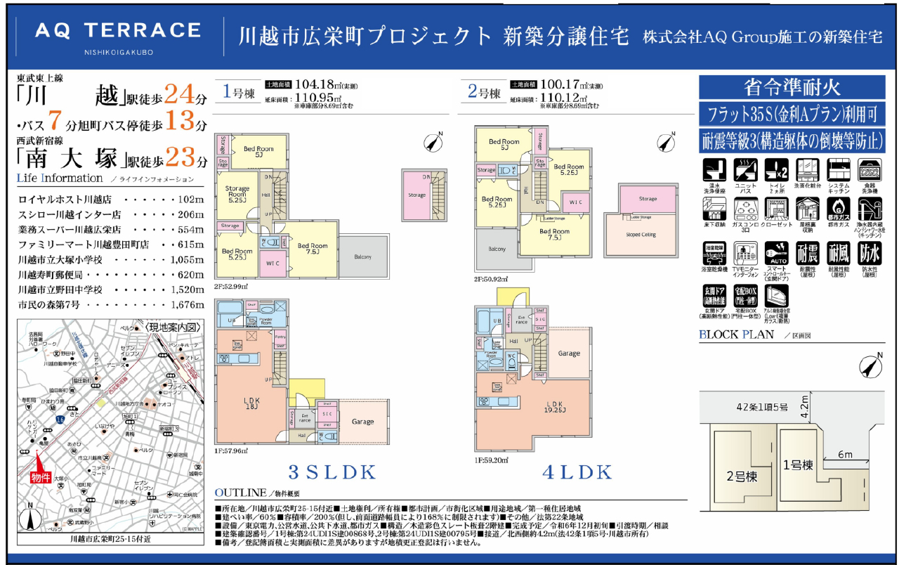 川越市広栄町　新築一戸建て　全２棟現場　新築仲介手数料０円無料！