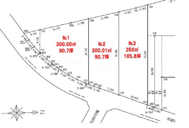 鶴ヶ島市三ツ木　建築条件無し売り地　全３区画_画像2