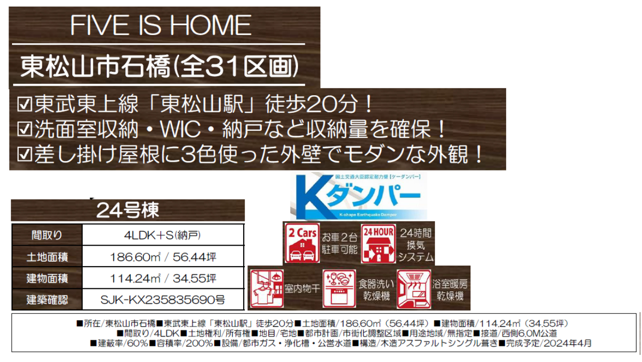 東松山市石橋　新築一戸建て　全３１棟現場（土地売り含む）　新築仲介手数料０円無料！_画像2