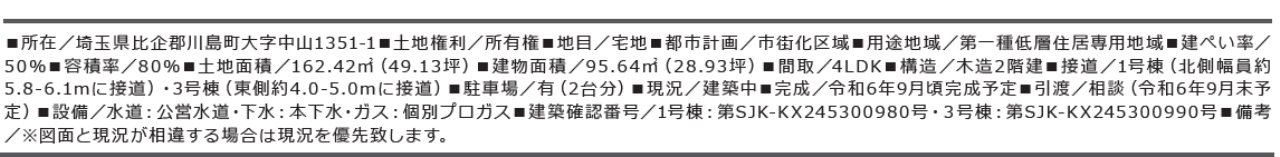 比企郡川島町中山　新築一戸建て　全２棟現場_画像2