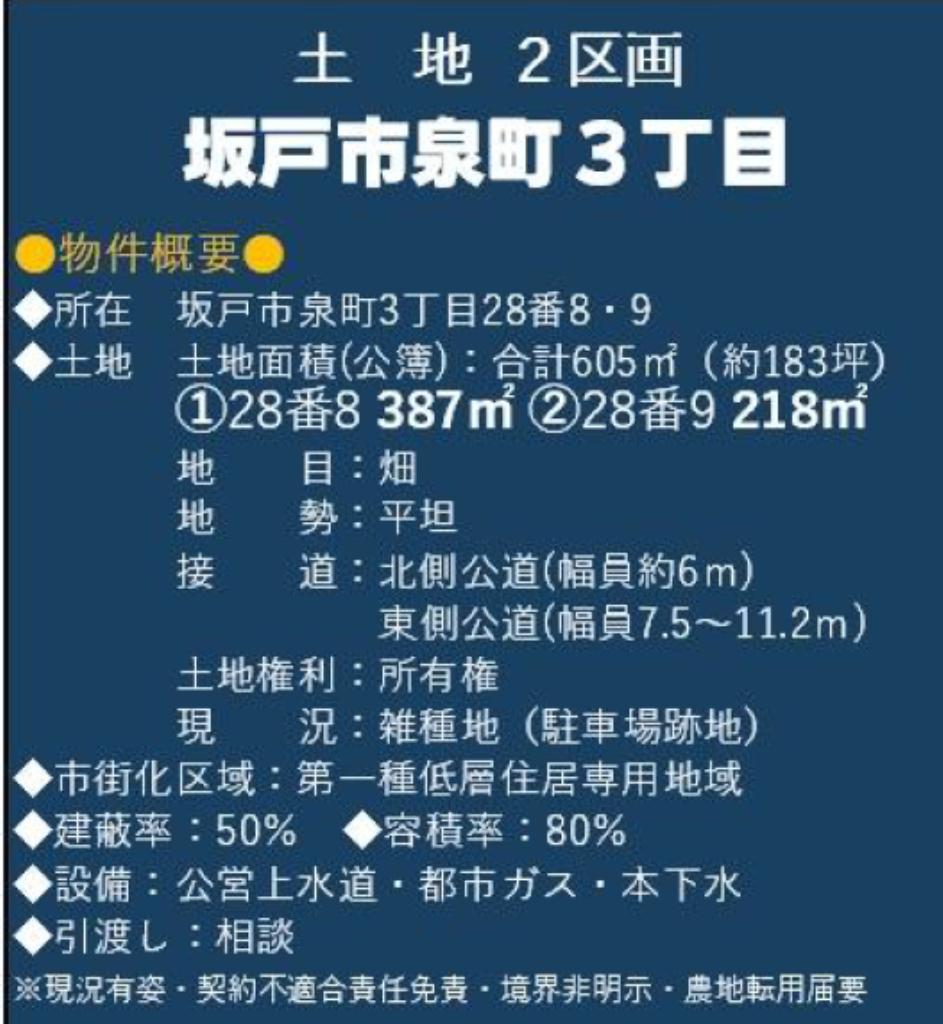 坂戸市泉町３丁目　建築条件無し売地　全２区画_画像2