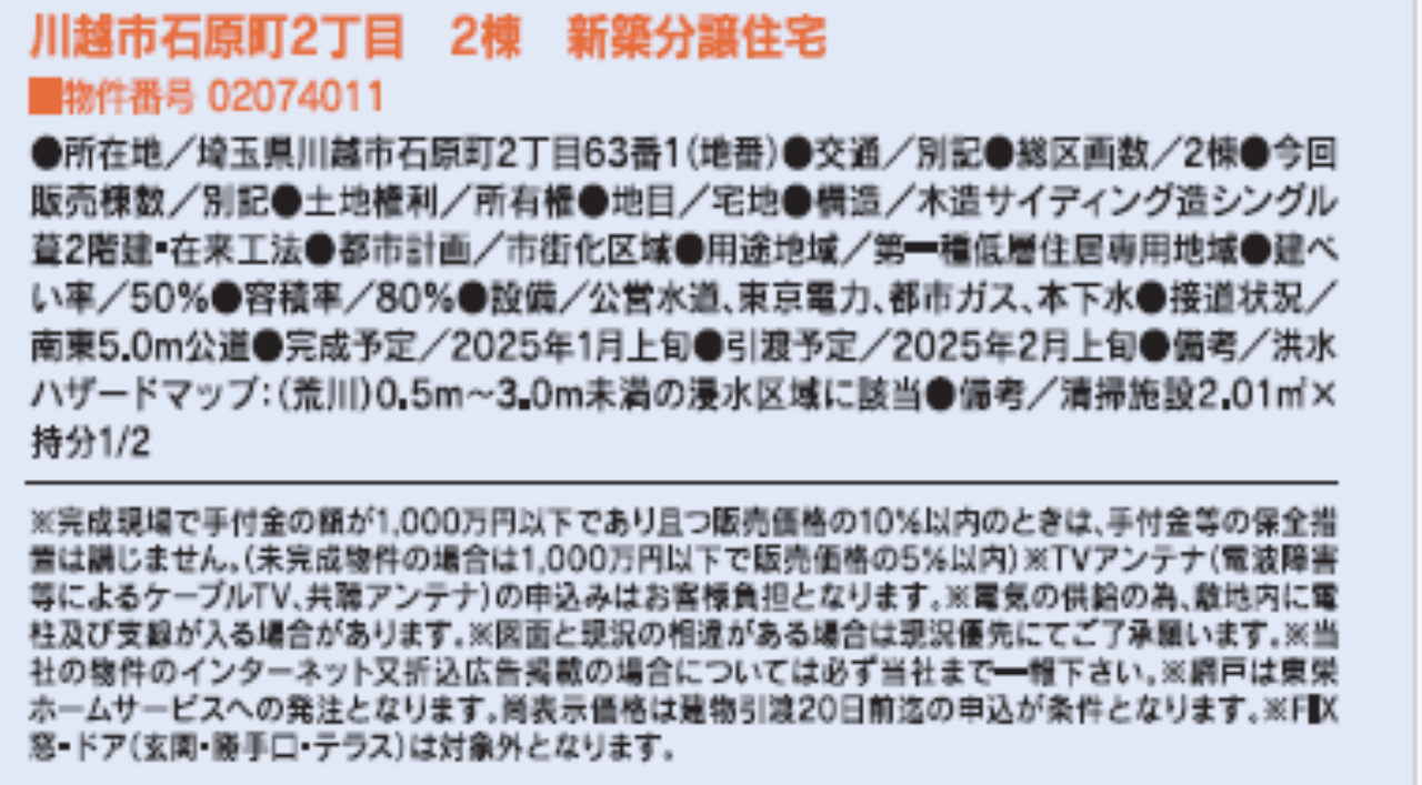 川越市石原町２丁目　新築一戸建て　全２棟現場　新築仲介手数料０円無料！_画像2