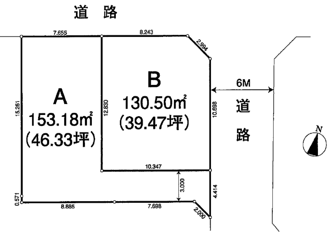 川越市川鶴２丁目　建築条件無し売地　全２区画　仲介手数料無料土地！_画像2