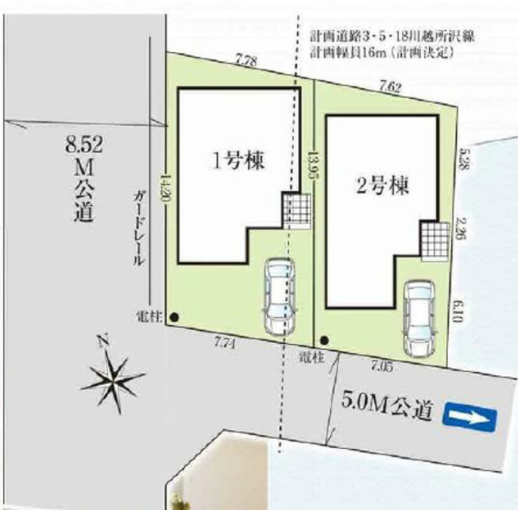 川越市新宿町７期　新築一戸建て　全２棟現場　仲介手数料無料_画像2