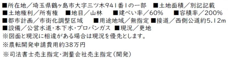 鶴ヶ島市三ツ木　建築条件無し売り地　全３区画_画像3