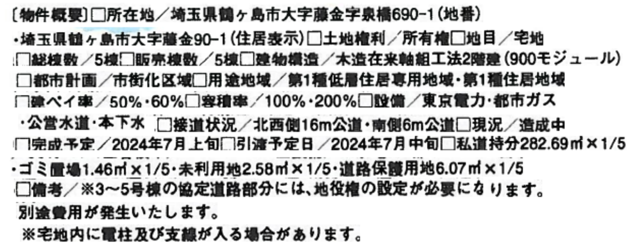 鶴ヶ島市藤金第三　新築一戸建て　全５棟　仲介手数料無料_画像3