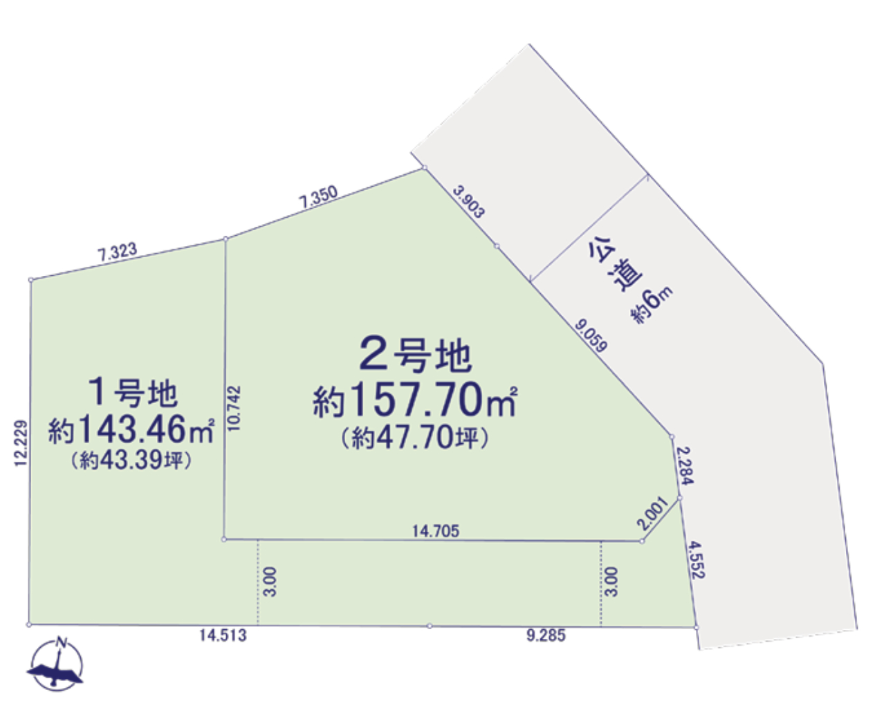 川越市宮元町２期　建築条件無し売地　全２区画　仲介手数料無料土地！_画像3