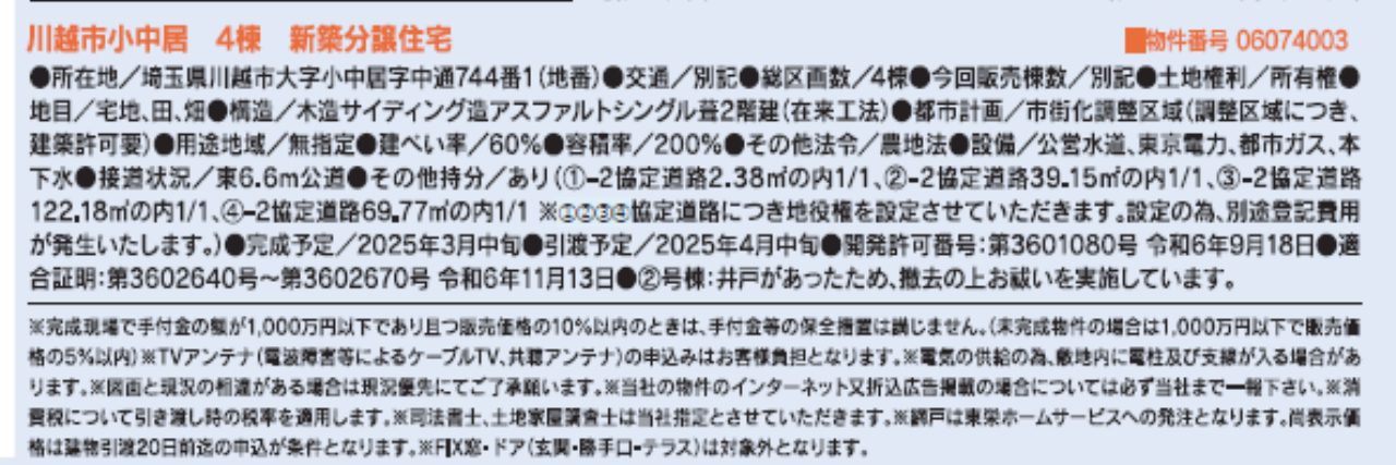 川越市小中居　新築一戸建て全４棟現場_画像3