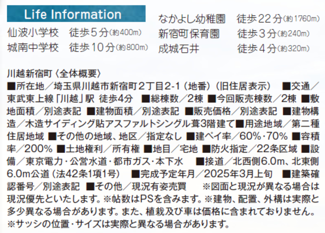 川越市新宿町　新築一戸建て　全２棟現場　仲介手数料無料_画像4